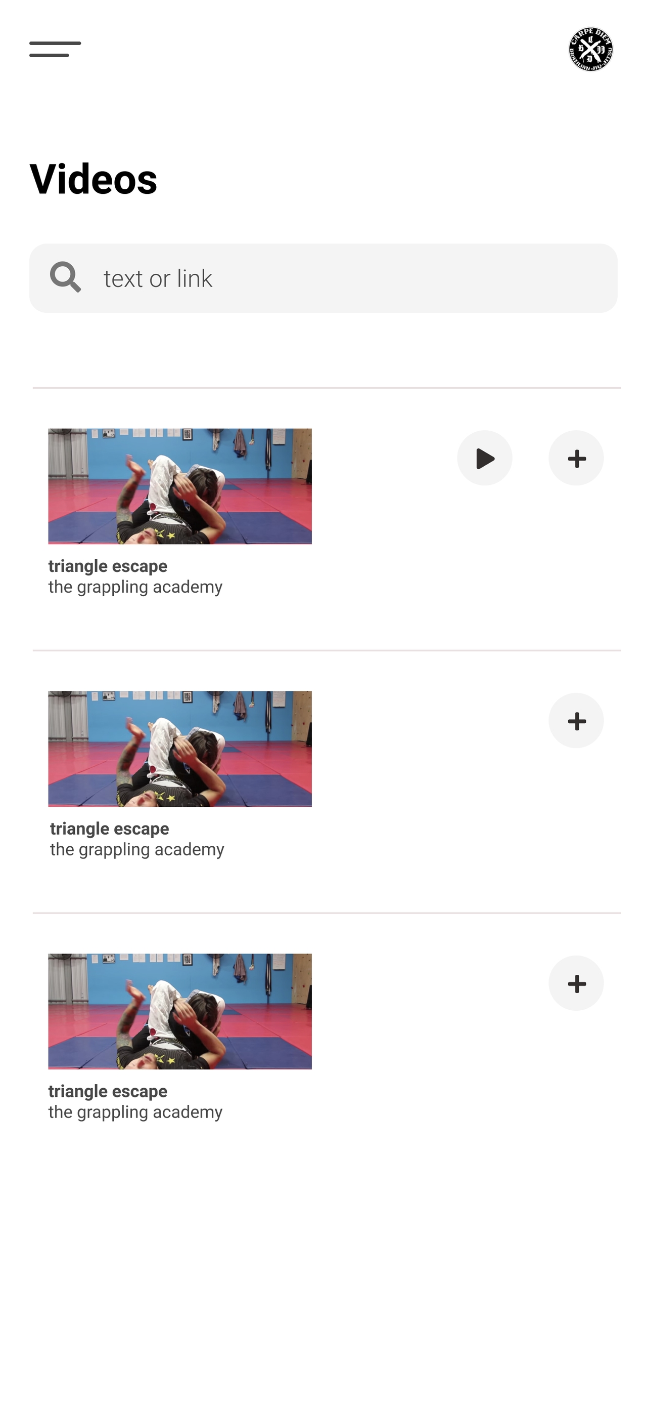 Jiuji Theory website screenshot, presenting the design of the mobile videos page